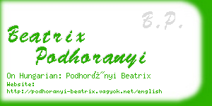 beatrix podhoranyi business card